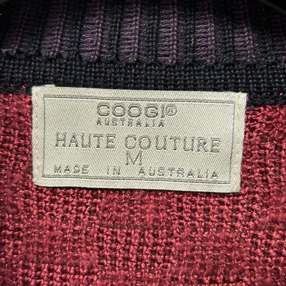 Coogi Australia Women Cardigan Sweater Cable 3D Knit Size Medium Artsy D011 -11 - Picture 7 of 16